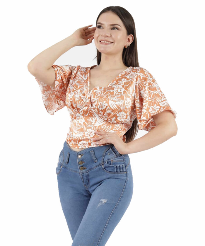 KIYARIPERU | BLUSA SATIN ESTAMPADA